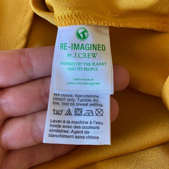 NWOT J Crew Drapey Ruffleneck Top Mustard Golden Yellow Ruffle Collar Size 2x - Picture 6 of 8